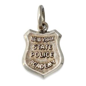 Vintage 10K White Gold New York State Police Academy Pendant / Charm Dated 1966